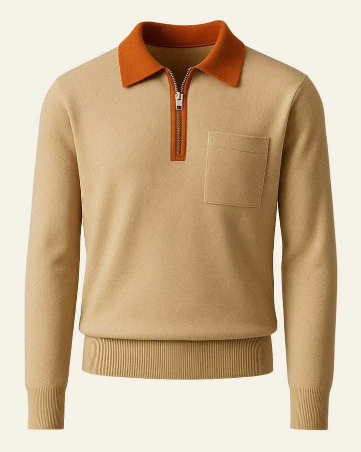 Pull en cachemire pour homme à col zippé, élégant pour l’automne