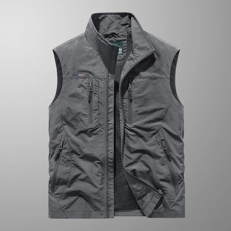 Gilet homme de plein air en polyester, léger et respirant, été 2026