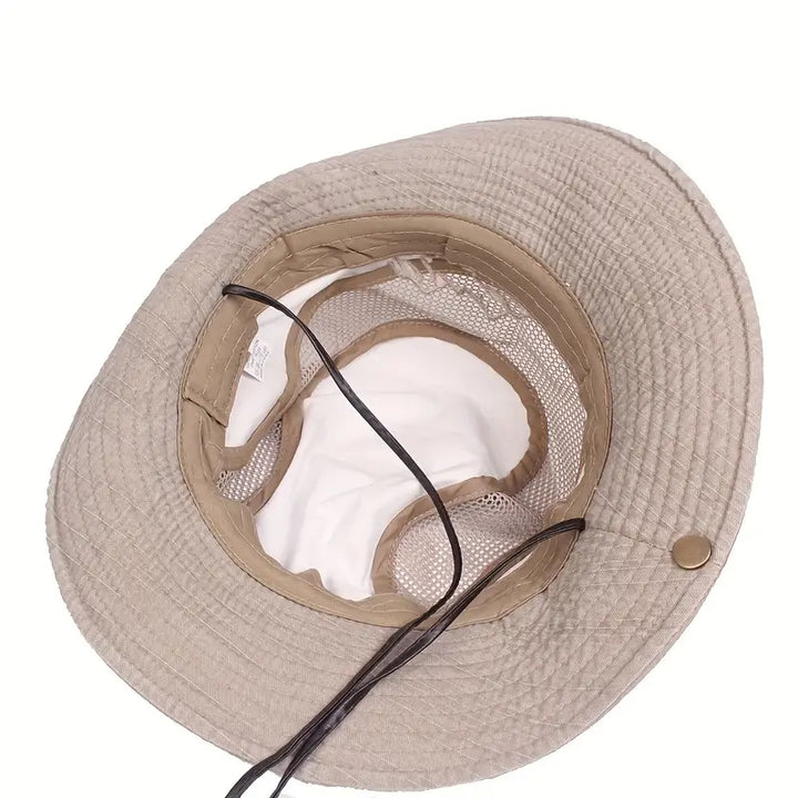 Chapeau de soleil en coton à large bord, cordon réglable, été 2026