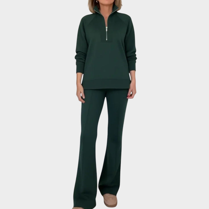 Completo da donna in maglia, due pezzi, per l’autunno