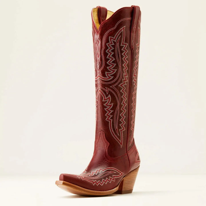 Bottes de cow-boy en daim pour femmes, brodées, avec talon cubain, pour l'automne, dans un style western