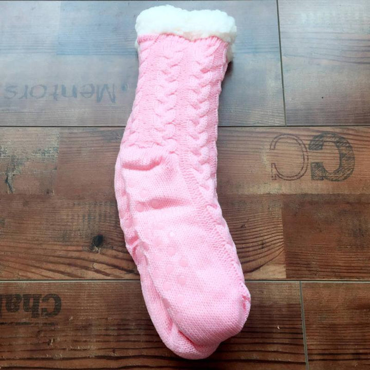 Chaussettes chaudes d'hiver antidérapantes en polaire pour garder les pieds au chaud