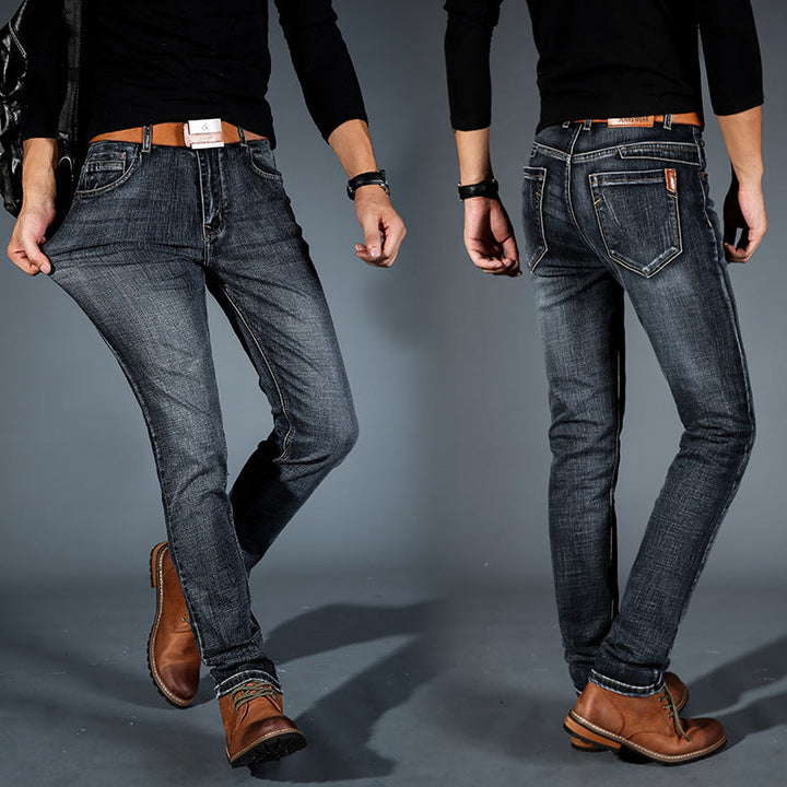 Jean homme coupe slim en coton extensible pour l’automne