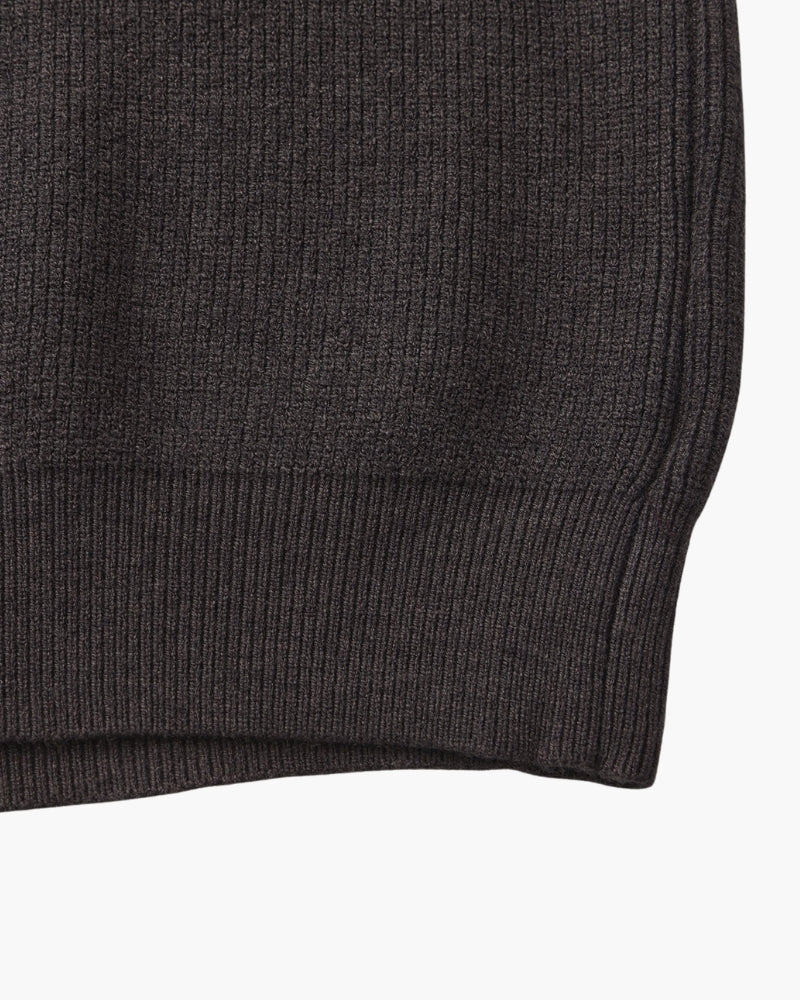 Pull en laine pour homme à col zippé, côtelé, style smart casual, automne