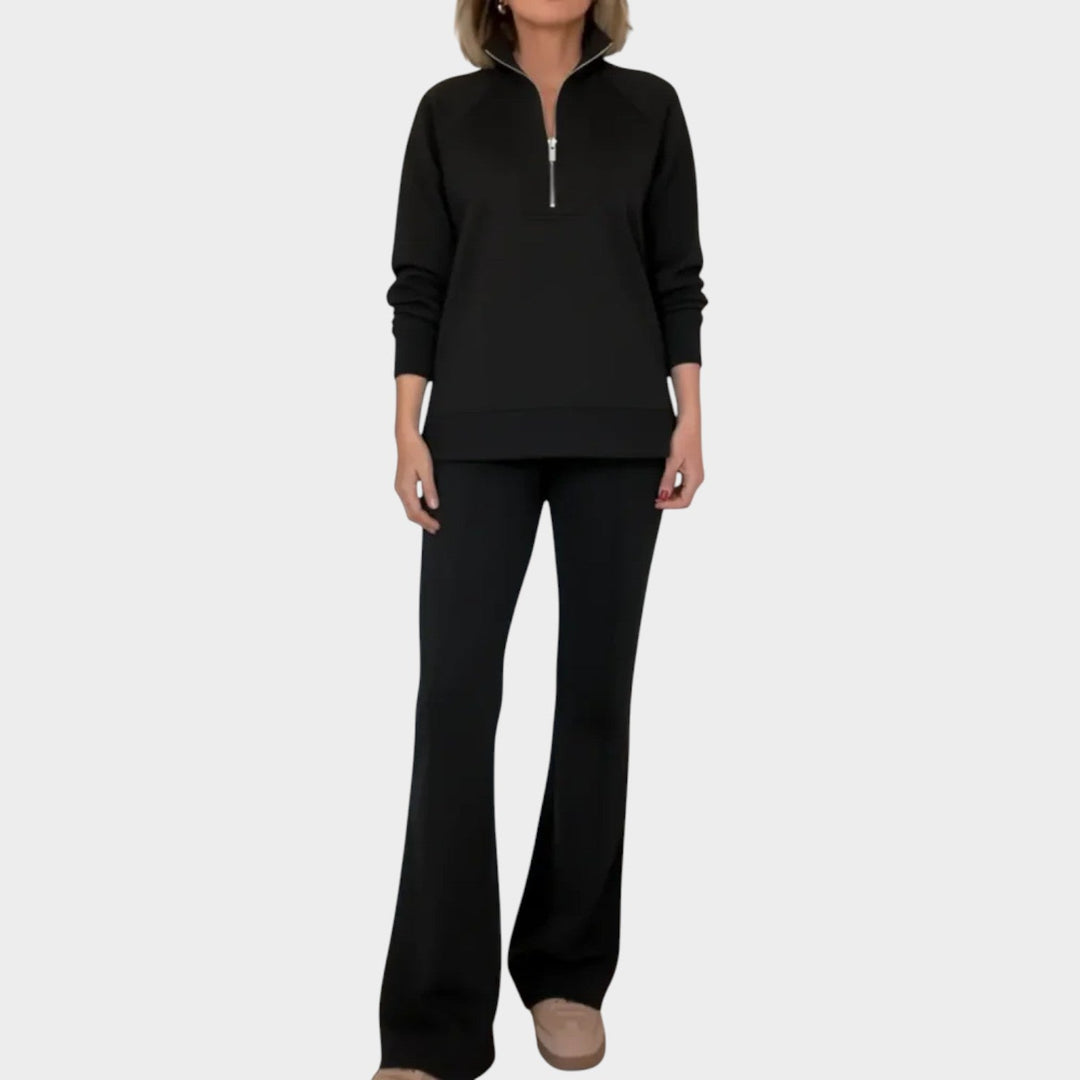 Completo da donna in maglia, due pezzi, per l’autunno