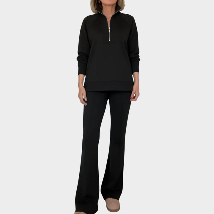 Completo da donna in maglia, due pezzi, per l’autunno