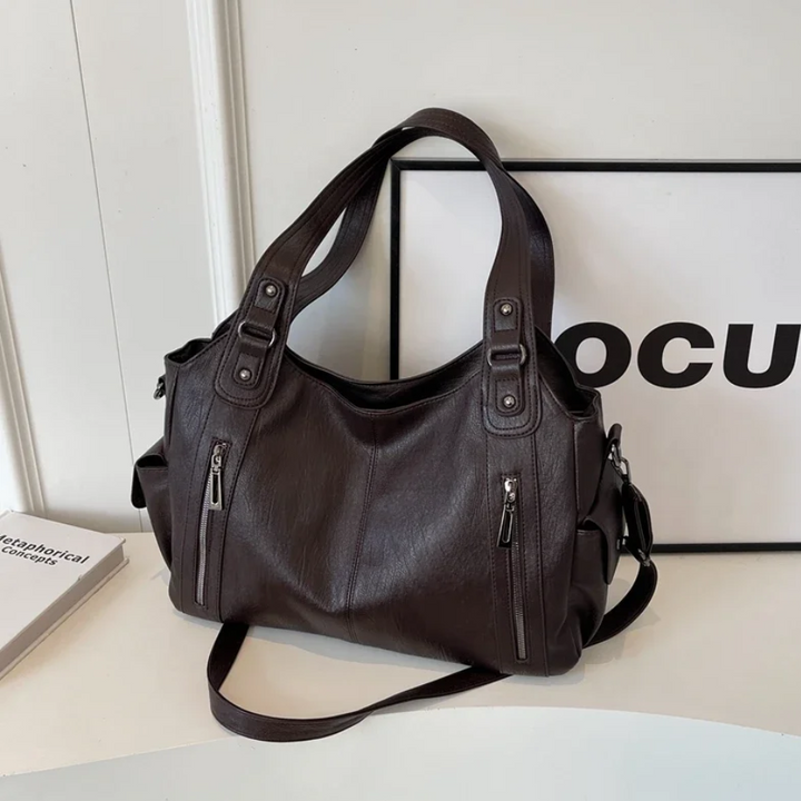 Sac bandoulière femme en cuir, spacieux, style automnal et urbain