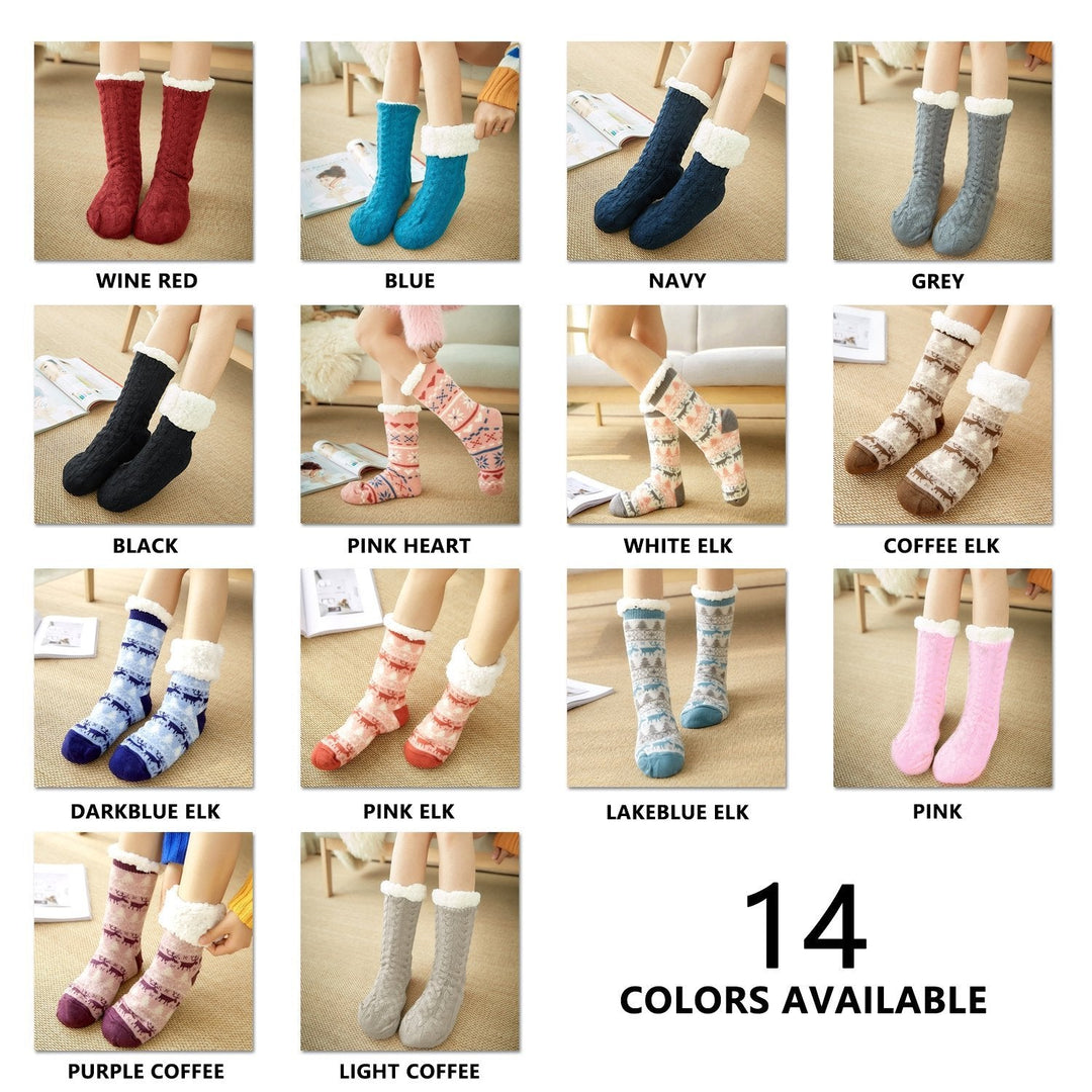 Chaussettes chaudes d'hiver antidérapantes en polaire pour garder les pieds au chaud