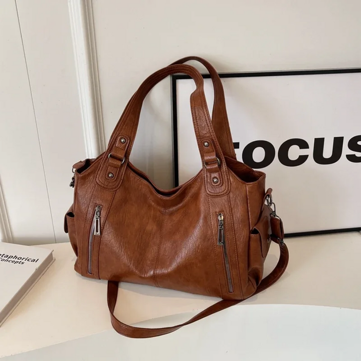Sac bandoulière femme en cuir, spacieux, style automnal et urbain
