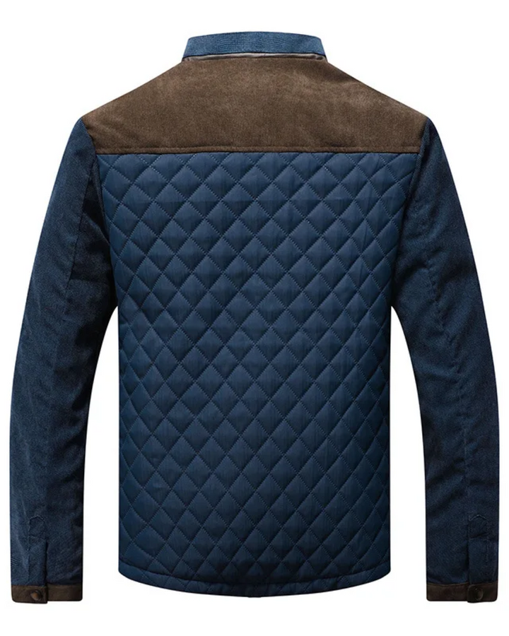 Veste matelassée homme à col montant et empiècements contrastants, blouson léger pour l’automne