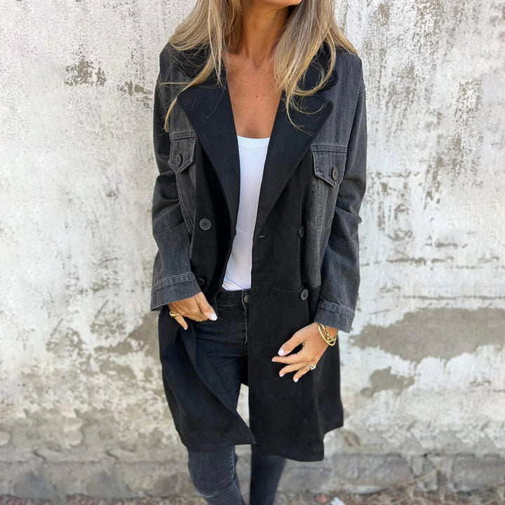 Céline™ - The Elegant and Versatile Denim Trench Coat