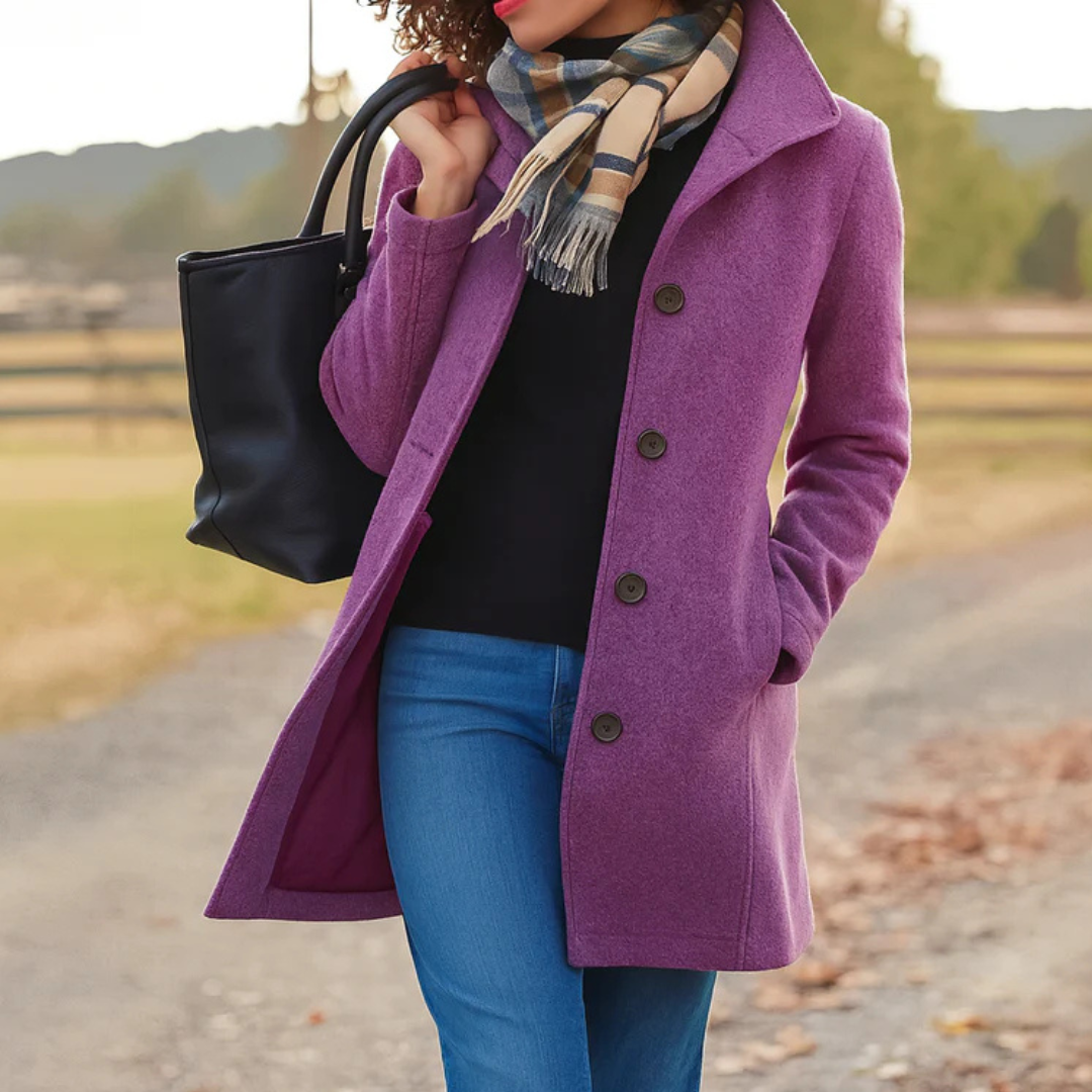 Manteau féminin en mélange de laine pour l'automne, élégant, coupe classique, pour les jours froids