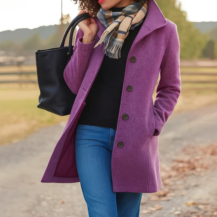 Manteau féminin en mélange de laine pour l'automne, élégant, coupe classique, pour les jours froids