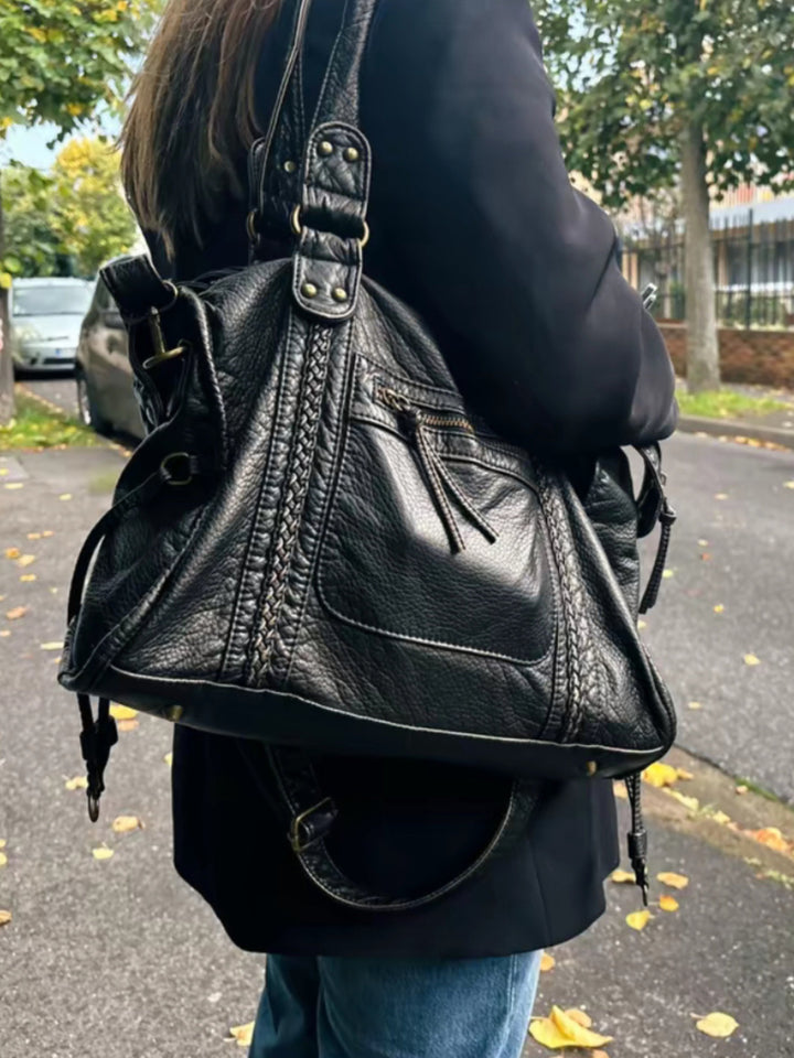 Sac en cuir pour femme, pour le travail et ordinateur portable, style urbain automnal