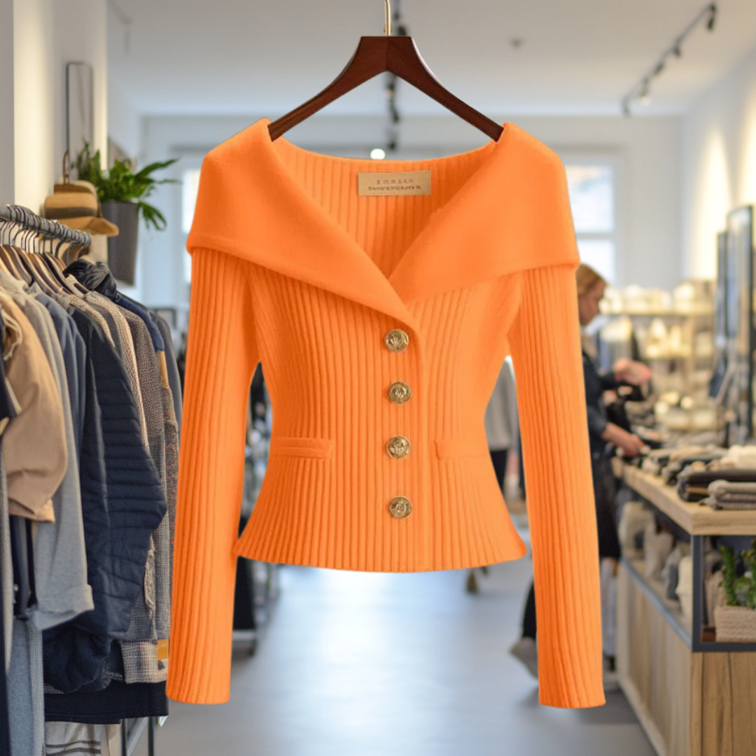 Veste femme en maille de laine, élégante et courte, pour l’automne