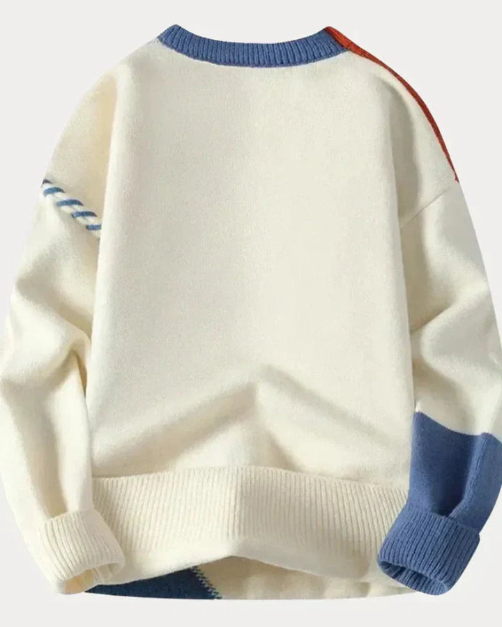 Pull en laine pour homme à col rond, motif torsadé, tricot d’automne