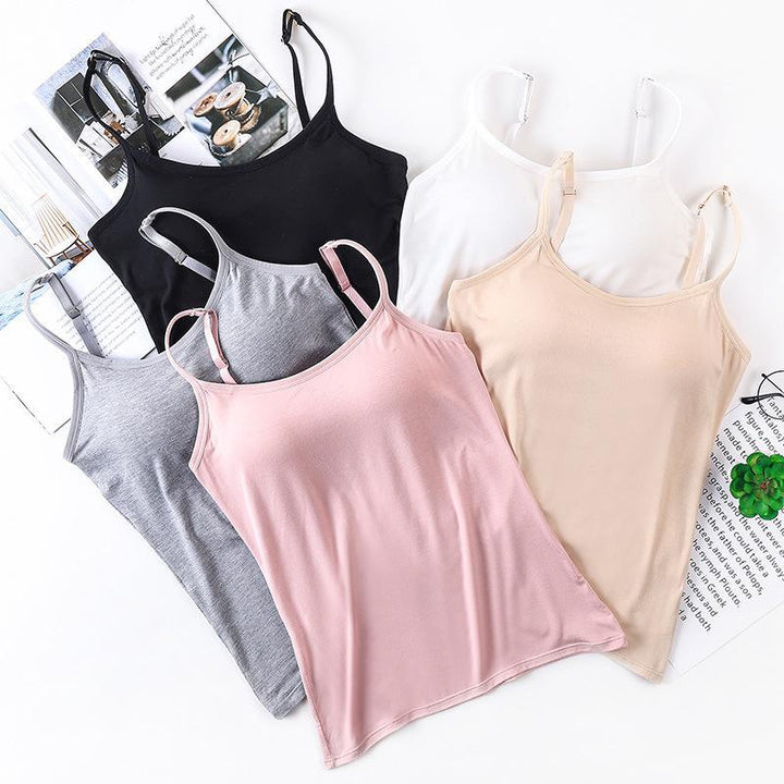 Débardeur femme avec soutien-gorge intégré en coton léger pour l'été respirant