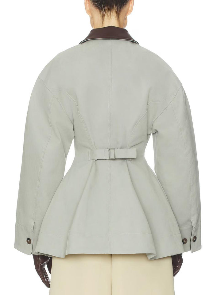 Veste en cuir pour femme oversize, courte, d’automne et de mi-saison