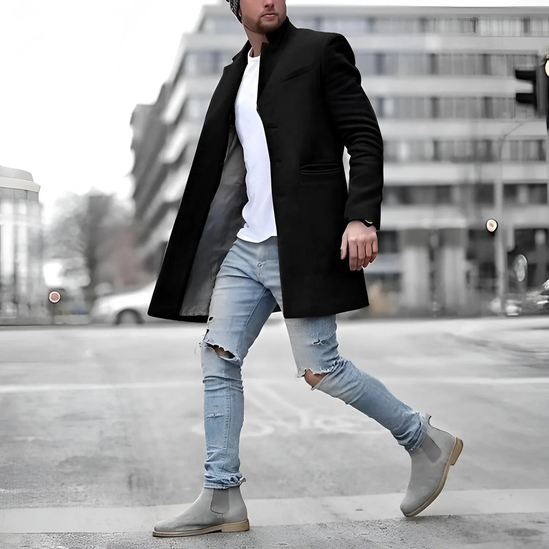 David™ - Elegant Long Wool Duster