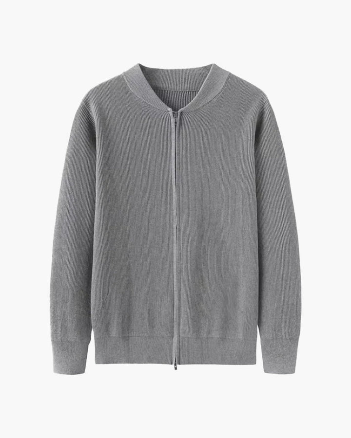 Cardigan homme en coton zippé à col rond pour l’automne