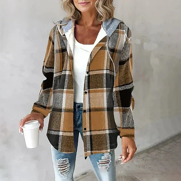 Cotton flannel overshirt for autumn, relaxed fit, for everyday wear