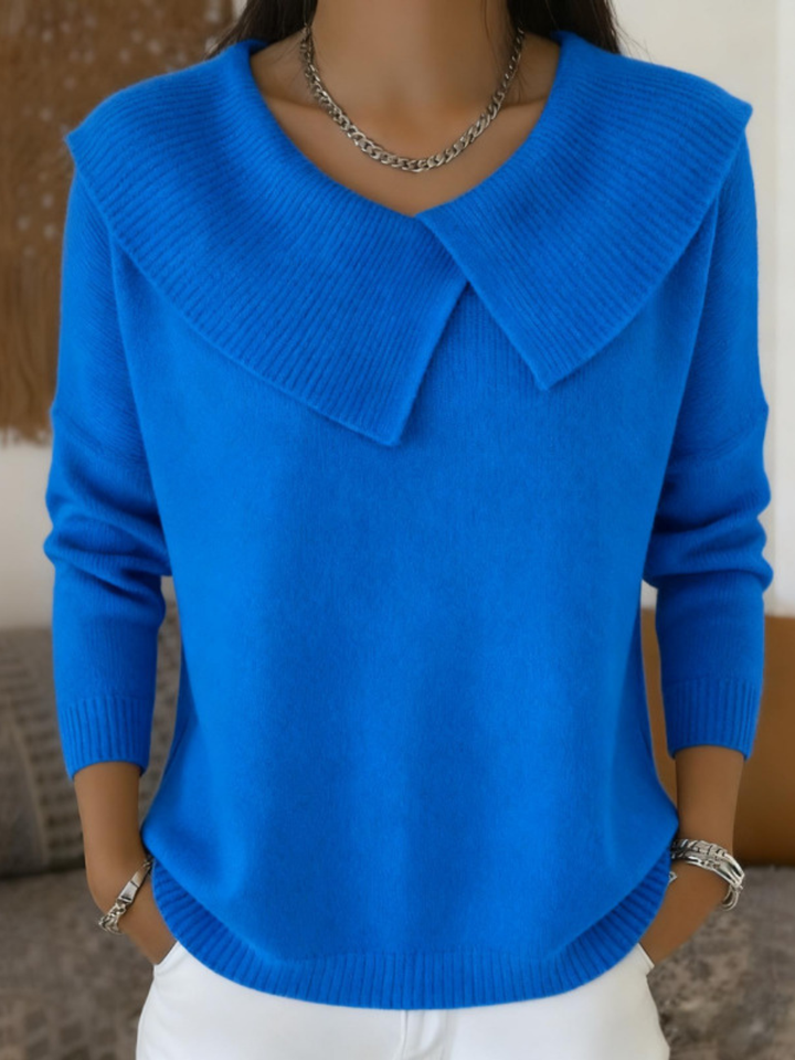 Pull femme en maille à col rond pour l'automne, pour des tenues quotidiennes