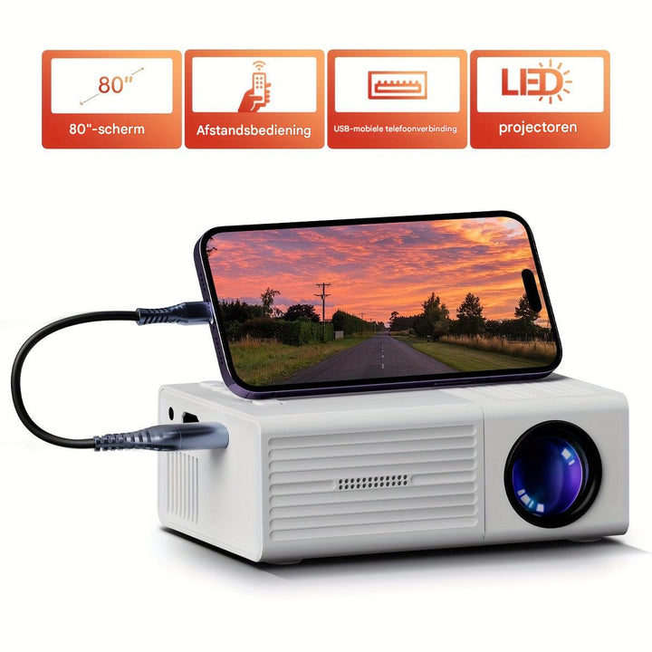 Mini vidéoprojecteur LED 3000 lumens portable pour le salon et le jardin