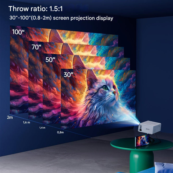 Mini vidéoprojecteur LED 3000 lumens portable pour le salon et le jardin