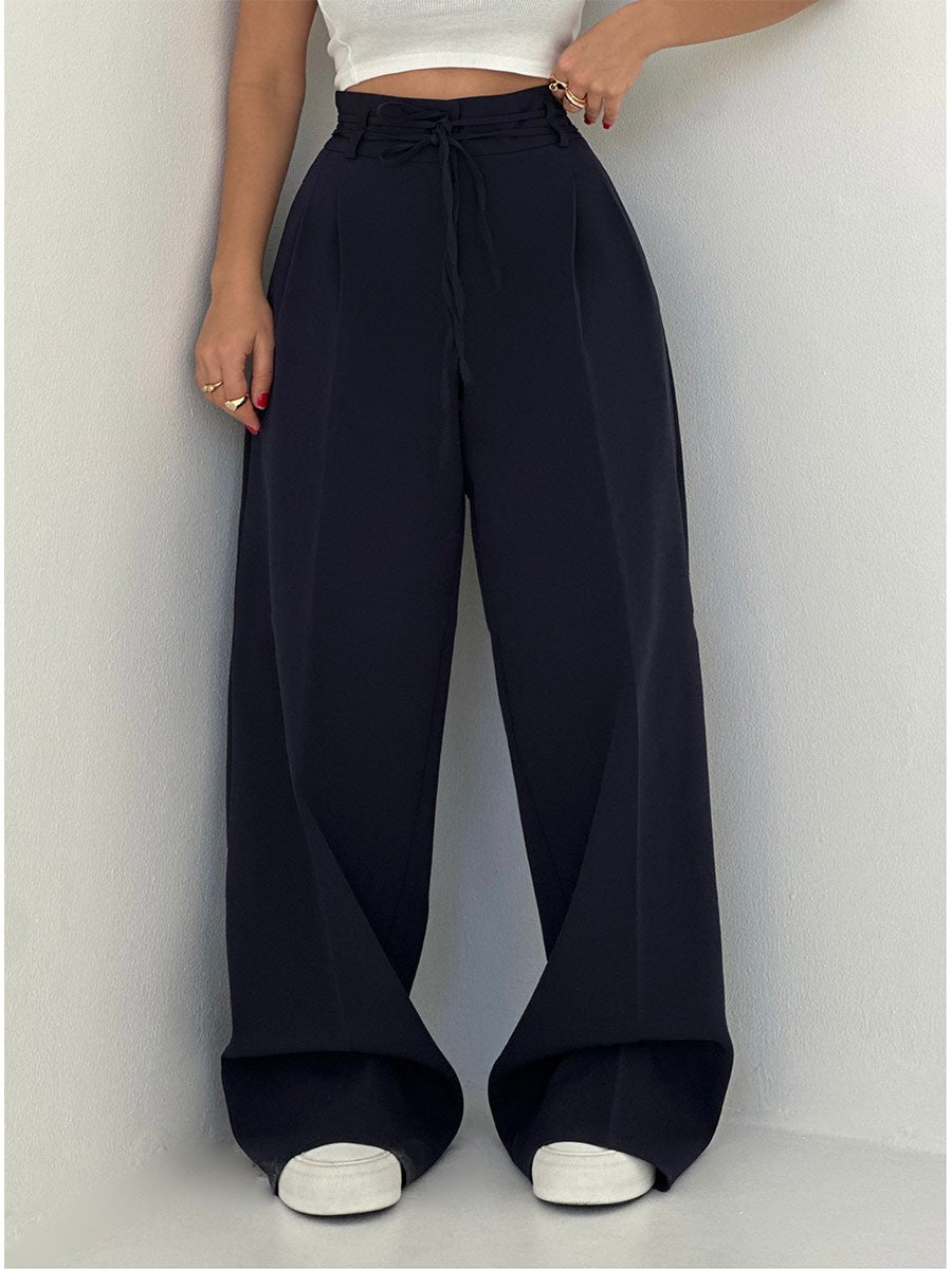 Pantalon femme à jambes larges en viscose pour l’automne