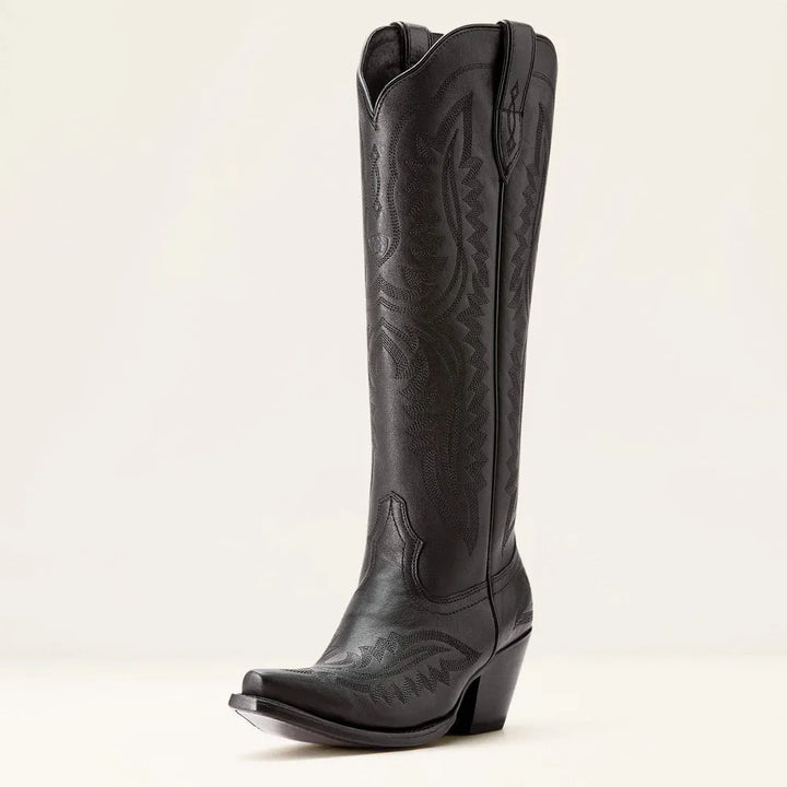 Bottes de cow-boy en daim pour femmes, brodées, avec talon cubain, pour l'automne, dans un style western