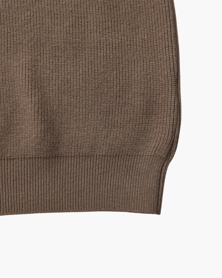Pull en laine pour homme à col zippé, côtelé, style smart casual, automne