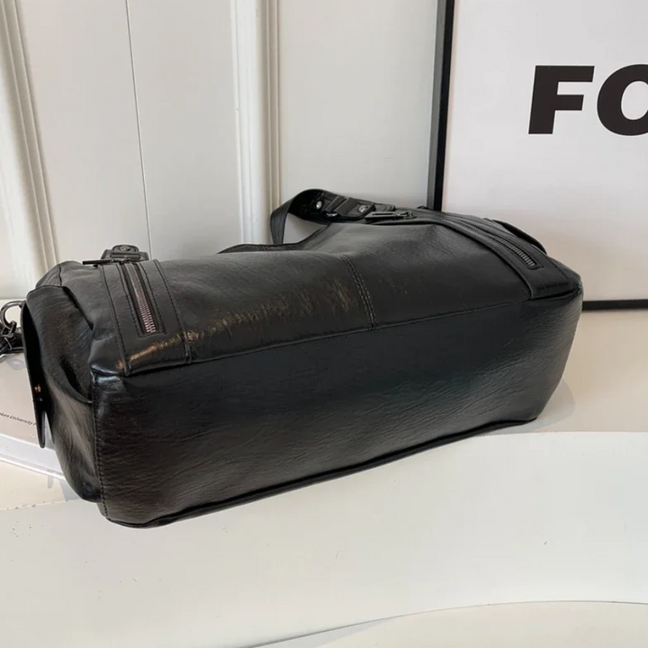 Sac bandoulière femme en cuir, spacieux, style automnal et urbain