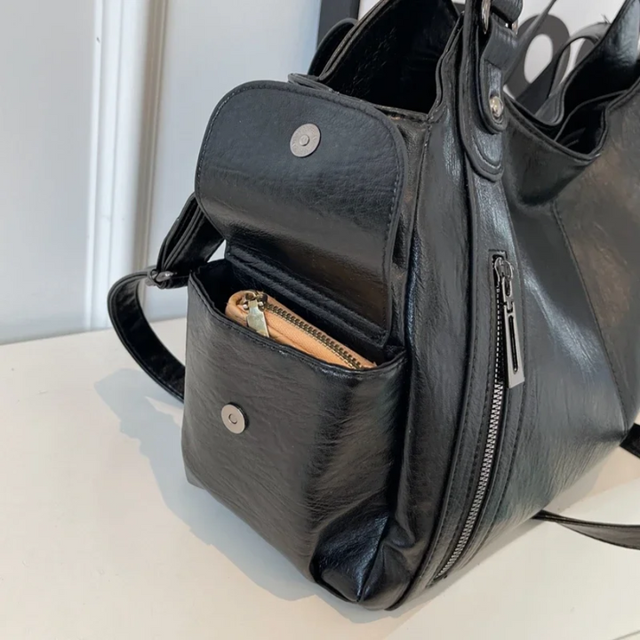 Sac bandoulière femme en cuir, spacieux, style automnal et urbain