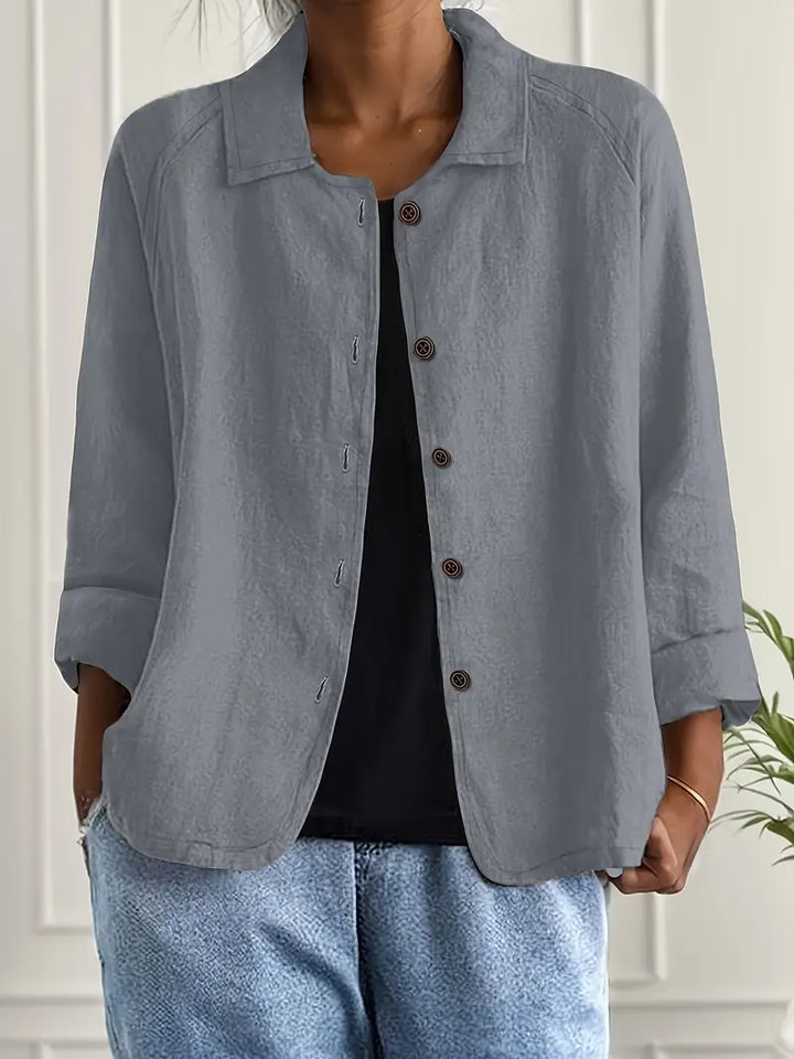 Cardigan chemise léger en coton pour femme, gilet boutonné d’automne