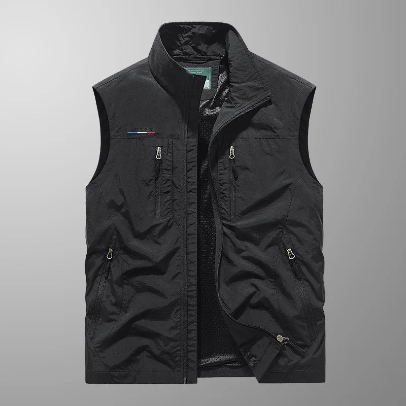 Gilet homme de plein air en polyester, léger et respirant, été 2026