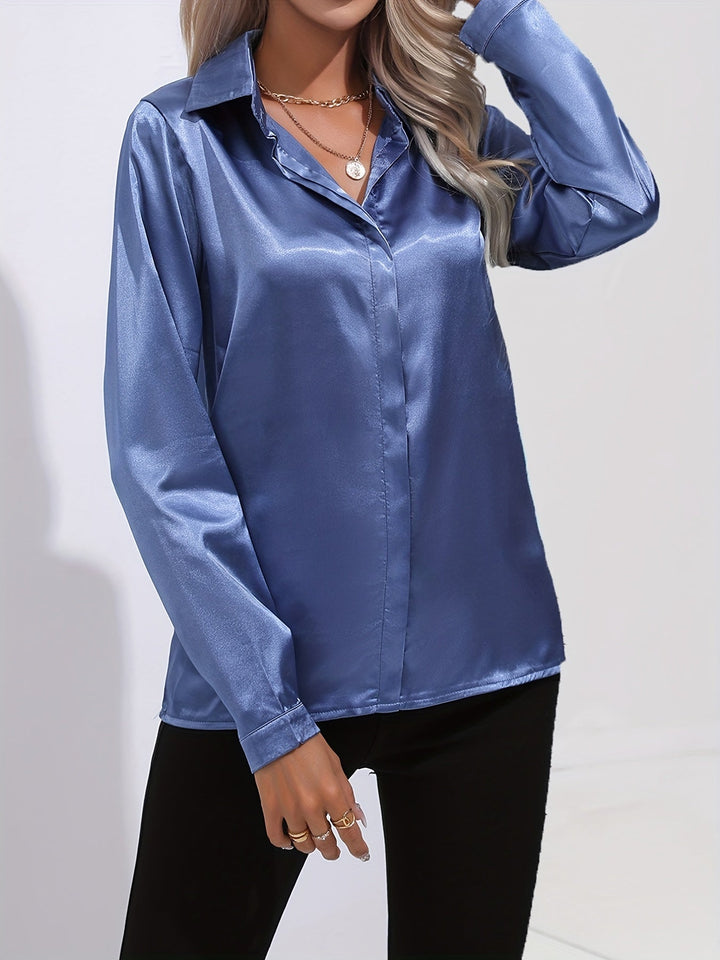 Zariah - Chic Autumn Elegant Satin Blouse for Women