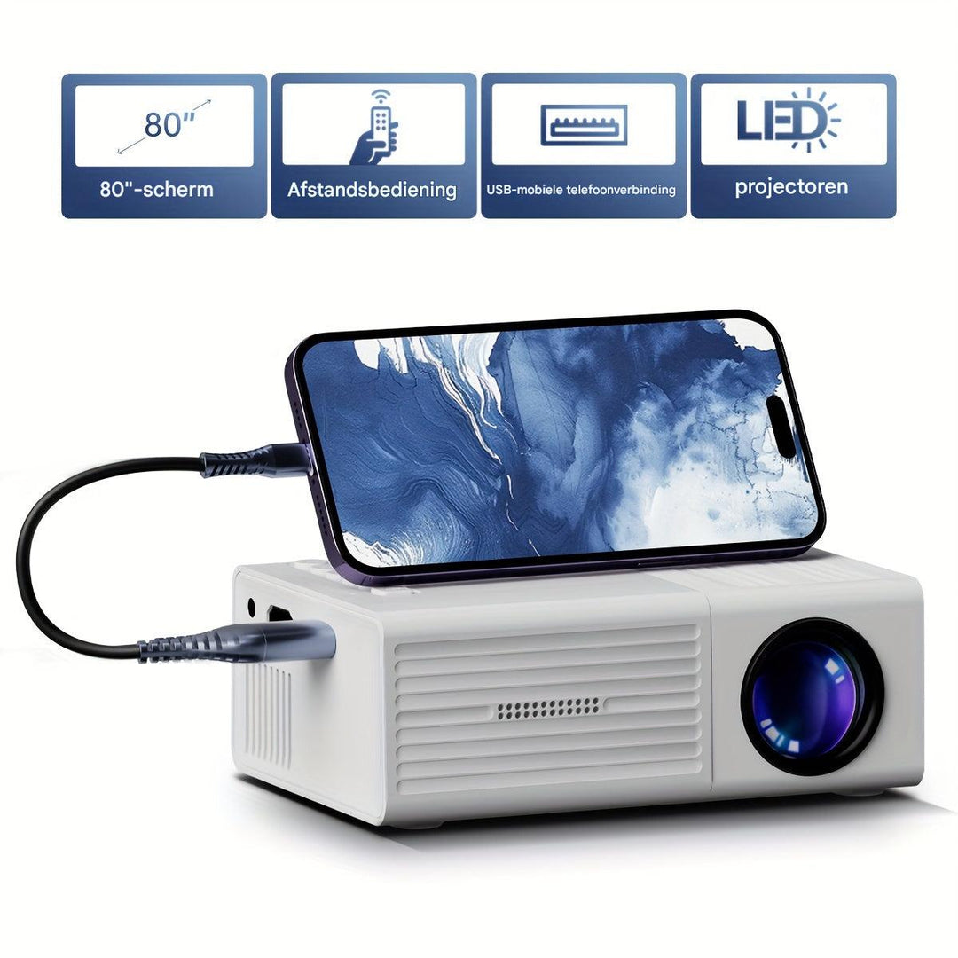 Mini vidéoprojecteur LED 3000 lumens portable pour le salon et le jardin