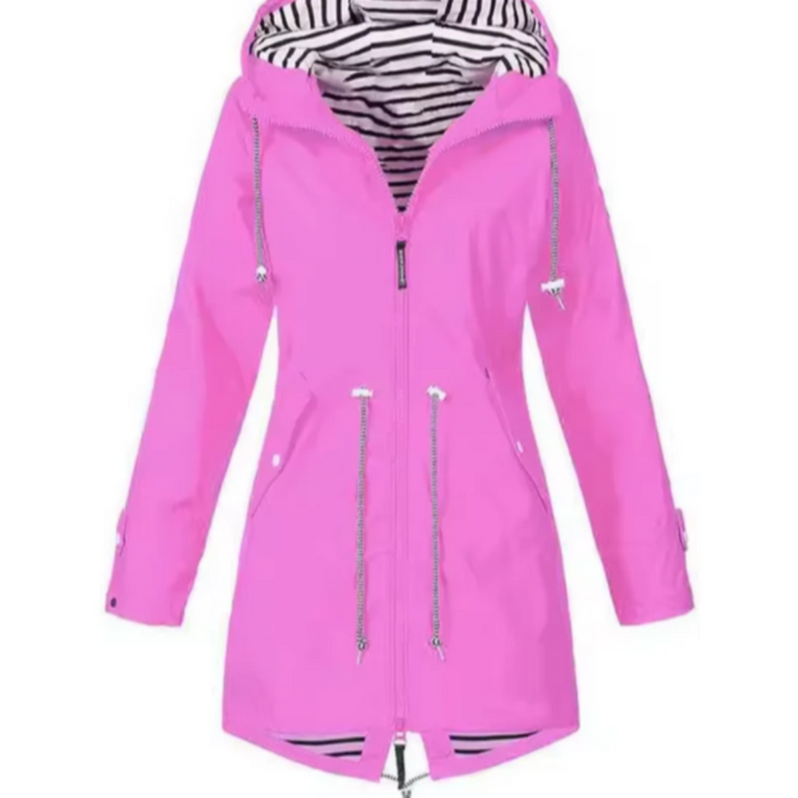 Veste pour femme imperméable avec capuche en polyester pour l'automne, coupe-vent