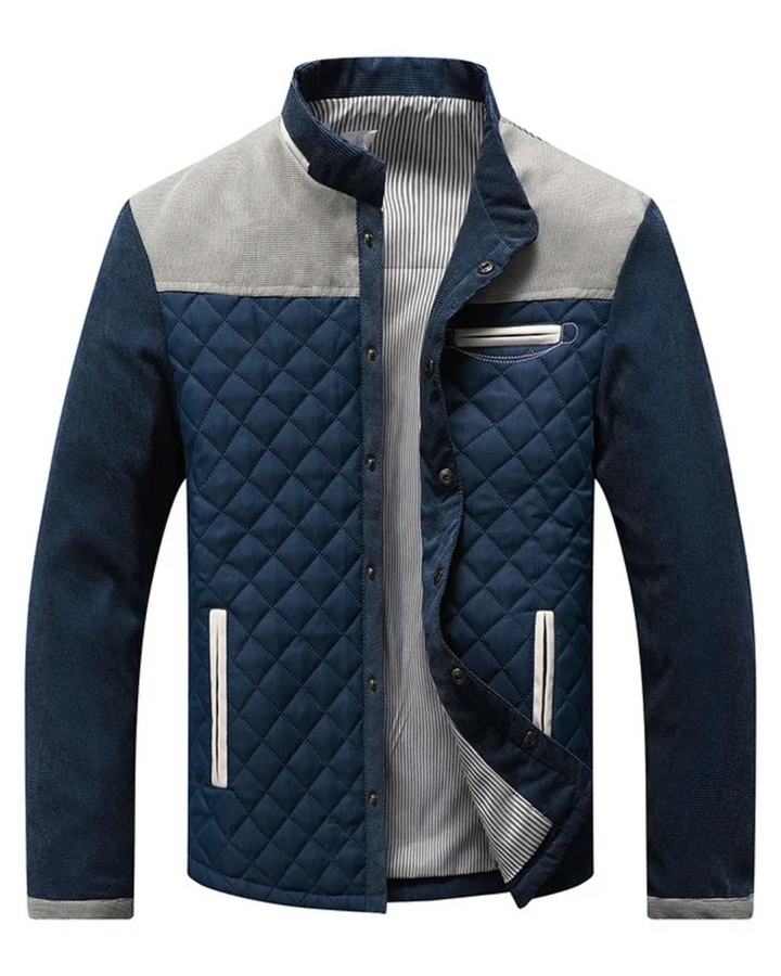 Veste matelassée homme à col montant et empiècements contrastants, blouson léger pour l’automne