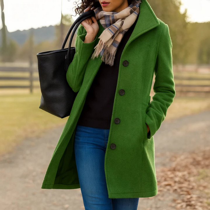 Manteau féminin en mélange de laine pour l'automne, élégant, coupe classique, pour les jours froids