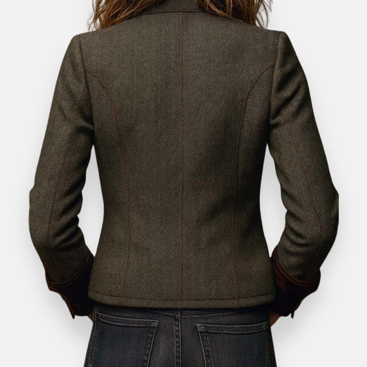 Blazer en tweed pour femmes, élégant, pour l'automne, idéal pour des tenues quotidiennes