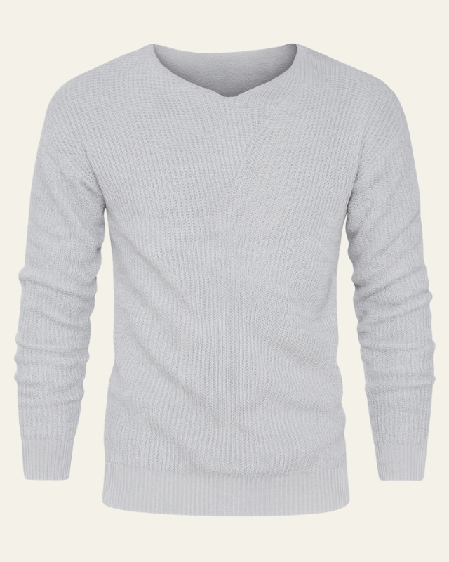 Pull en maille pour homme pour l’automne, pull doux à col en V pour les journées fraîches