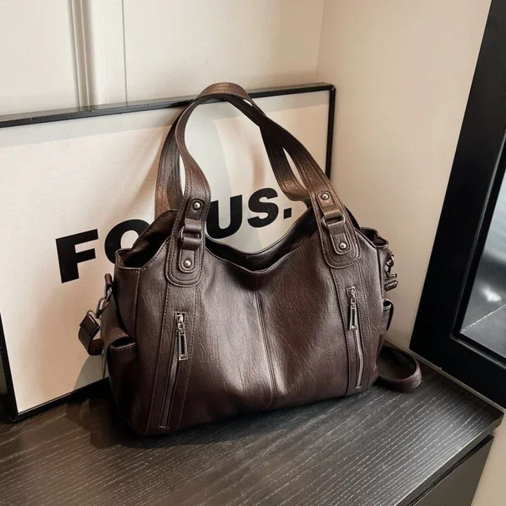 Sac bandoulière femme en cuir, spacieux, style automnal et urbain