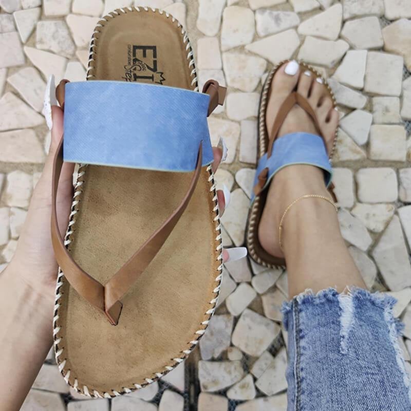 Isa - Sandale albastre slip-on pentru femei pentru un confort suprem