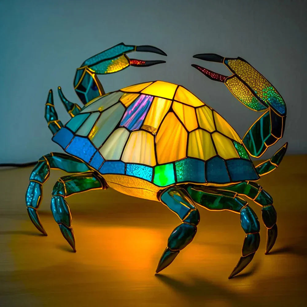 Lampe de table en vitrail artistique, en verre et en métal, pour le salon.