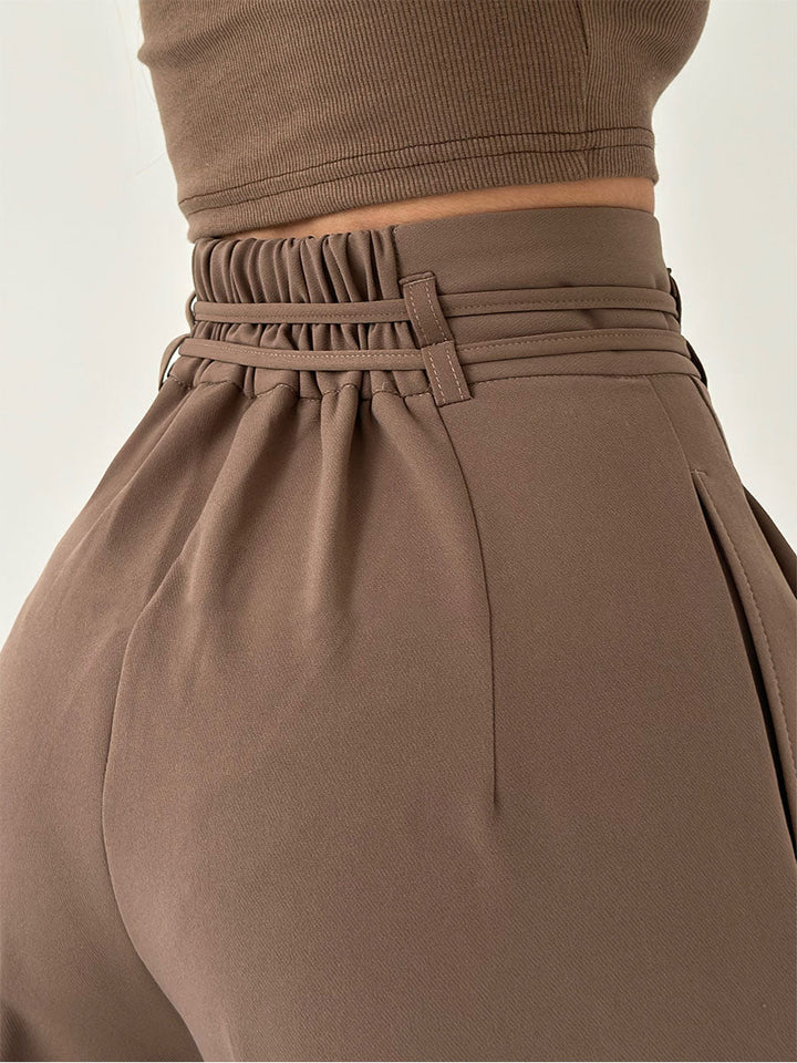 Pantalon femme à jambes larges en viscose pour l’automne