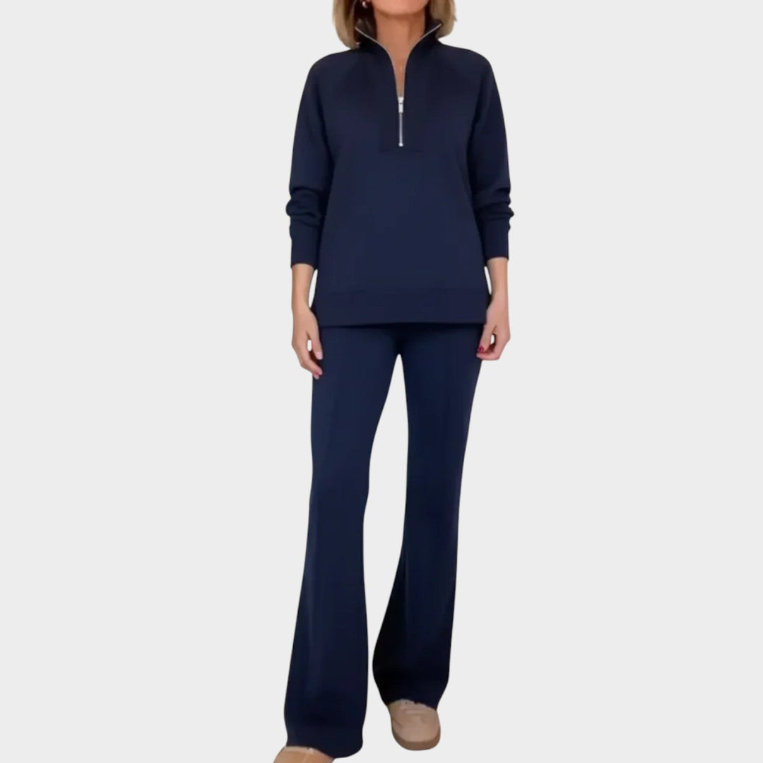Completo da donna in maglia, due pezzi, per l’autunno