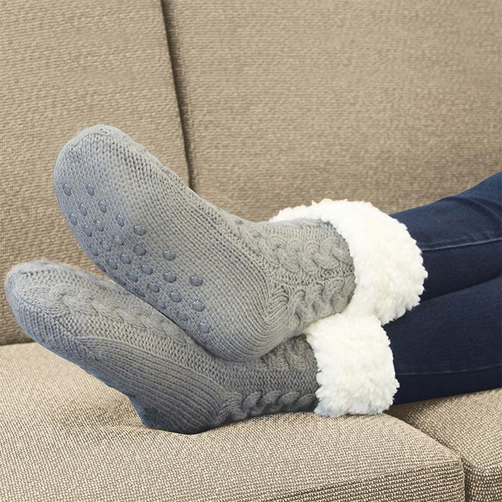 Chaussettes chaudes d'hiver antidérapantes en polaire pour garder les pieds au chaud
