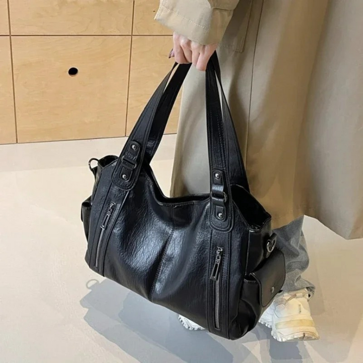Sac bandoulière femme en cuir, spacieux, style automnal et urbain