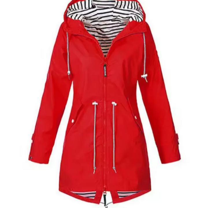 Veste pour femme imperméable avec capuche en polyester pour l'automne, coupe-vent